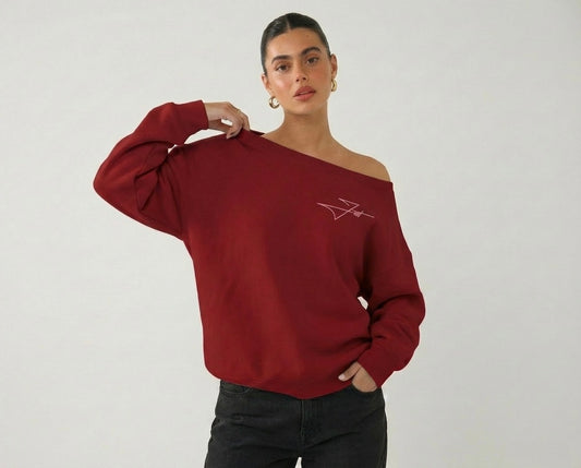 Burgundy Off-Shoulder